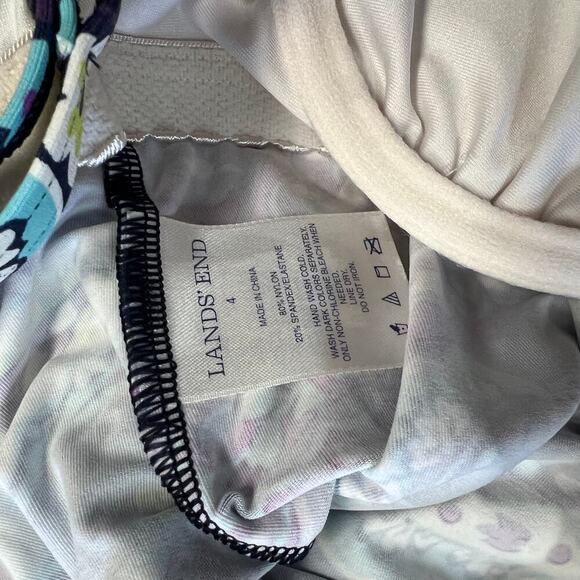 Lands’ End chlorine resistant V-neck underwire tankini with miniskirt SZ4/6 - Picture 2 of 5